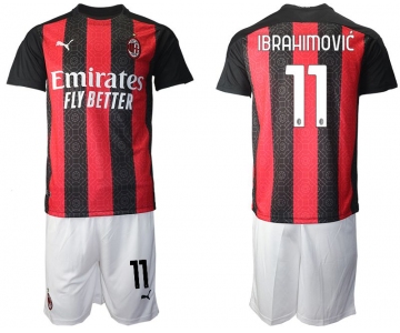 Men 2020-2021 club AC milan home 11 red Soccer Jerseys