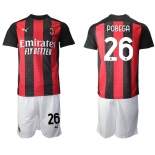Men 2020-2021 club AC milan home 26 red Soccer Jerseys