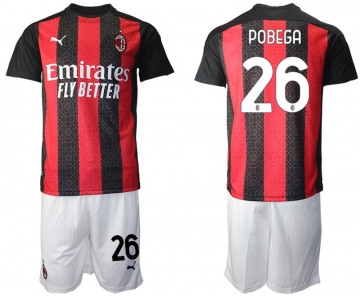 Men 2020-2021 club AC milan home 26 red Soccer Jerseys