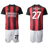 Men 2020-2021 club AC milan home 27 red Soccer Jerseys
