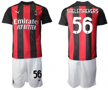 Men 2020-2021 club AC milan home 56 red Soccer Jerseys