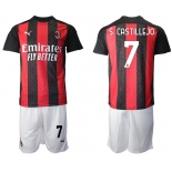 Men 2020-2021 club AC milan home 7 red Soccer Jerseys1