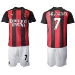 Men 2020-2021 club AC milan home 7 red Soccer Jerseys