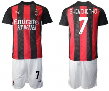 Men 2020-2021 club AC milan home 7 red Soccer Jerseys