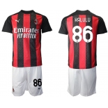 Men 2020-2021 club AC milan home 86 red Soccer Jerseys