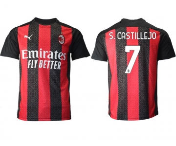 Men 2020-2021 club AC milan home aaa version 7 red Soccer Jerseys1