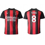 Men 2020-2021 club AC milan home aaa version 8 red Soccer Jerseys