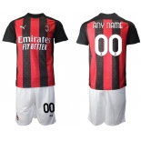 Men 2020-2021 club AC milan home customized red Soccer Jerseys
