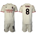 Men 2021-2022 Club AC Milan away cream 8 Soccer Jersey