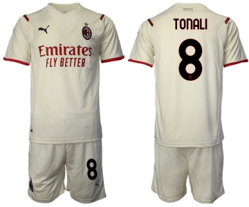Men 2021-2022 Club AC Milan away cream 8 Soccer Jersey