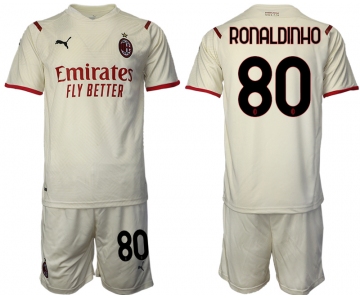 Men 2021-2022 Club AC Milan away cream 80 Soccer Jersey