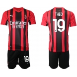 Men 2021-2022 Club AC Milan home red 19 Soccer Jersey