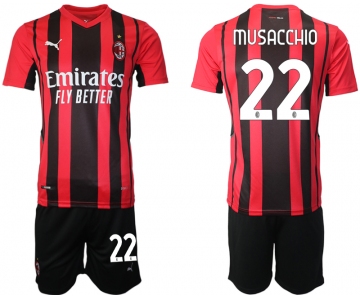Men 2021-2022 Club AC Milan home red 22 Soccer Jersey