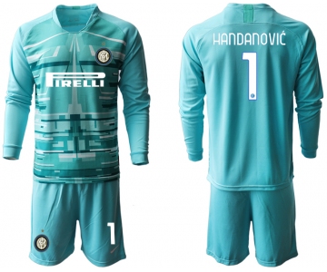 2020-21 Inter Milan lake blue goalkeeper 1# HANDANOVIC long sleeve soccer jerseys