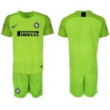 Inter Milan Blank Shiny Green Goalkeeper Soccer Club Jersey