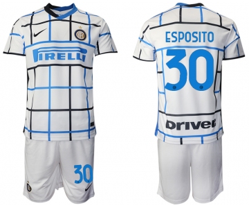 Men 2020-2021 club Inter milan away 30 white Soccer Jerseys