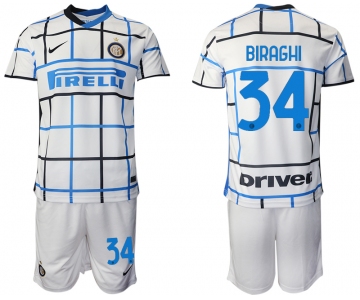 Men 2020-2021 club Inter milan away 34 white Soccer Jerseys