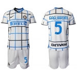 Men 2020-2021 club Inter milan away 5 white Soccer Jerseys