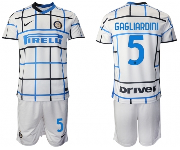 Men 2020-2021 club Inter milan away 5 white Soccer Jerseys
