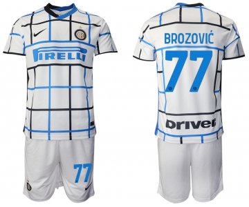 Men 2020-2021 club Inter milan away 77 white Soccer Jerseys
