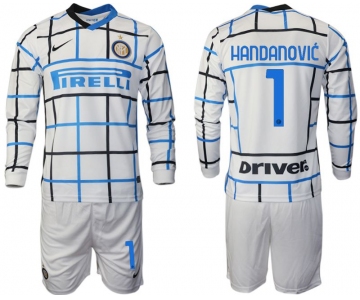 Men 2020-2021 club Inter milan away long sleeve 1 white Soccer Jerseys