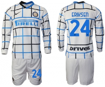 Men 2020-2021 club Inter milan away long sleeve 24 white Soccer Jerseys