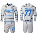Men 2020-2021 club Inter milan away long sleeve 77 white Soccer Jerseys