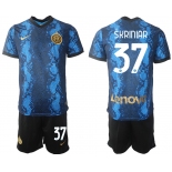 Men 2021-2022 Club Inter Milan home blue 37 Nike Soccer Jersey