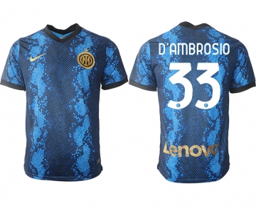 Men 2021-2022 Club Inter Milan home blue aaa versio 33 Nike Soccer Jersey