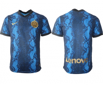 Men 2021-2022 Club Inter Milan home blue aaa versio blank Nike Soccer Jersey