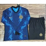 Men 2021-2022 Club Inter Milan home blue blank Nike Soccer long sleeve Jersey