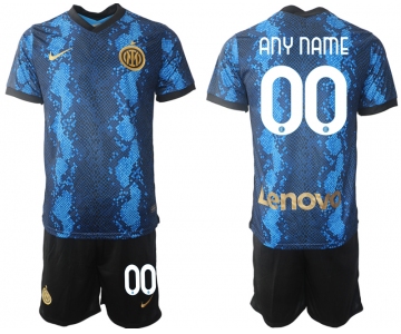 Men 2021-2022 Club Inter Milan home blue customized Nike Soccer Jersey