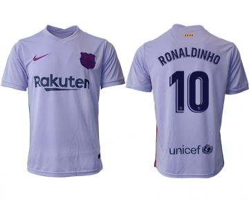 Men 2021-2022 Club Barcelona away aaa version purple 10 Soccer Jersey