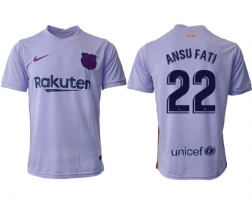 Men 2021-2022 Club Barcelona away aaa version purple 22 Soccer Jersey