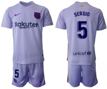 Men 2021-2022 Club Barcelona away purple 5 Soccer Jersey