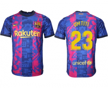 Men 2021-2022 Club Barcelona blue training suit aaa version 23 Soccer Jersey