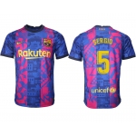 Men 2021-2022 Club Barcelona blue training suit aaa version 5 Soccer Jersey