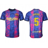Men 2021-2022 Club Barcelona blue training suit aaa version 5 Soccer Jersey