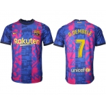 Men 2021-2022 Club Barcelona blue training suit aaa version 7 Soccer Jersey