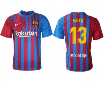 Men 2021-2022 Club Barcelona home aaa version red 13 Nike Soccer Jersey