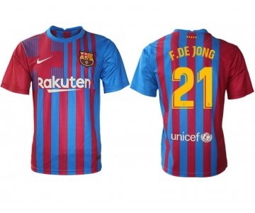 Men 2021-2022 Club Barcelona home aaa version red 21 Nike Soccer Jersey