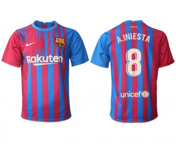 Men 2021-2022 Club Barcelona home aaa version red 8 Nike Soccer Jerseys