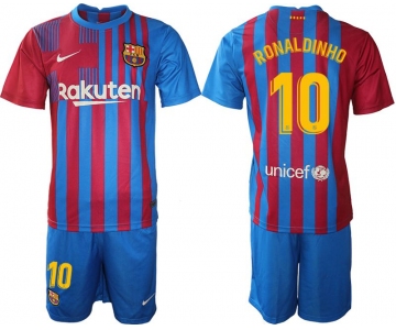 Men 2021-2022 Club Barcelona home blue 10 Nike Soccer Jersey