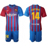 Men 2021-2022 Club Barcelona home blue 14 Nike Soccer Jerseys