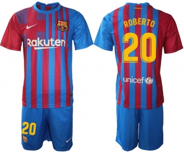 Men 2021-2022 Club Barcelona home blue 20 Nike Soccer Jersey