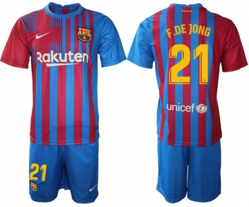 Men 2021-2022 Club Barcelona home blue 21 Nike Soccer Jersey