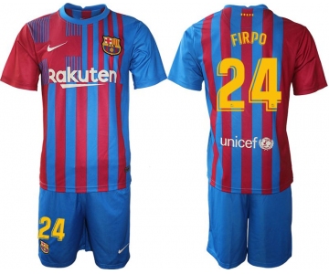 Men 2021-2022 Club Barcelona home blue 24 Nike Soccer Jersey