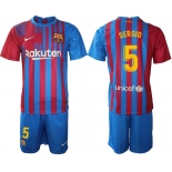 Men 2021-2022 Club Barcelona home blue 5 Nike Soccer Jersey