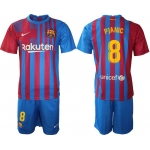 Men 2021-2022 Club Barcelona home blue 8 Nike Soccer Jerseys