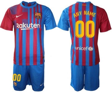 Men 2021-2022 Club Barcelona home blue customized Nike Soccer Jersey